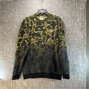 Adidas Originals Camo Camouflage drip effect sweatshirt S Sweater green Trefoil
